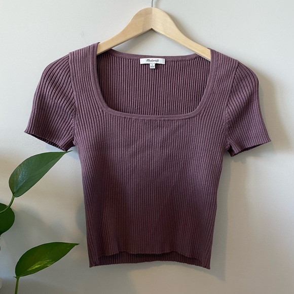 Madewell: Ribbed Square-Neck Crop Top, size small - Picture 1 of 5